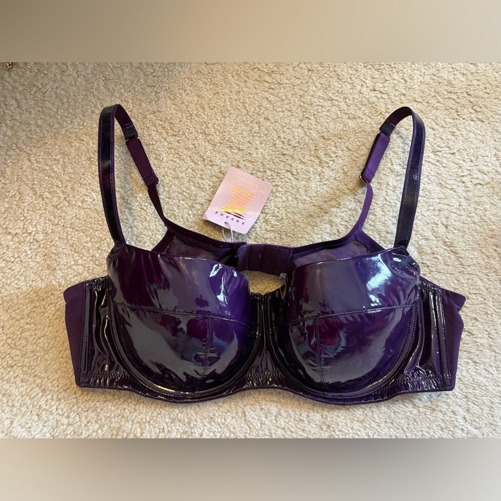 Savage X Fenty Patent plum Purplish Underwire Bra